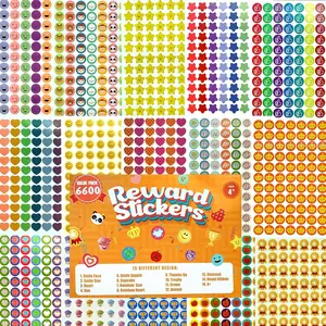 Student  Stickers,Teacher Essentials, Teacher Supplies,6600PCS Incentive Stickers,75 Sheets of 15 Different Incentive Stickers, Stickers,  Shaped Stickers (Coloration-1)