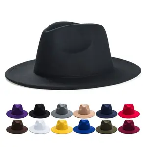 Wide Brim Vintage Tweed Felt Fedora Hat For Men, Men's Accessories