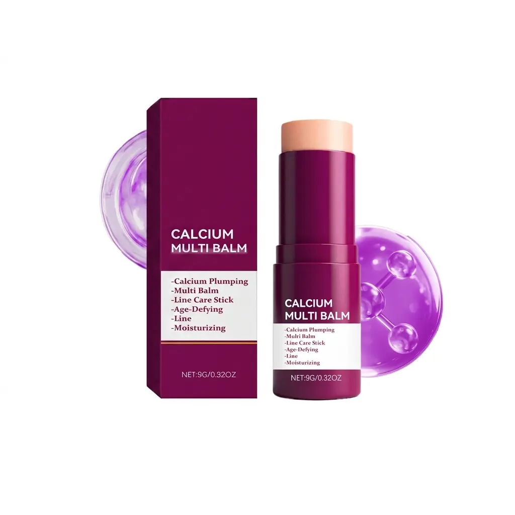 Calcium Multi Balm Stick - Facial Anti-Aging Plumping Line Care Stick, Lightweight Mild Daily Hydrating Solid Balm for Dry Sensitive Skin, Deep Moisturizing, Smoothing Fine Lines, 9g, Hydrate, Gentle, Sensitive Safe, Solid Stick