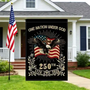Usa 250th Anniversary Garden Flag, Bald Eagle Star Spangled Banner Theme, Patriotic Celebration, Double-Sided Print, Sun-Resistant Waterproof, Independence Day Decor