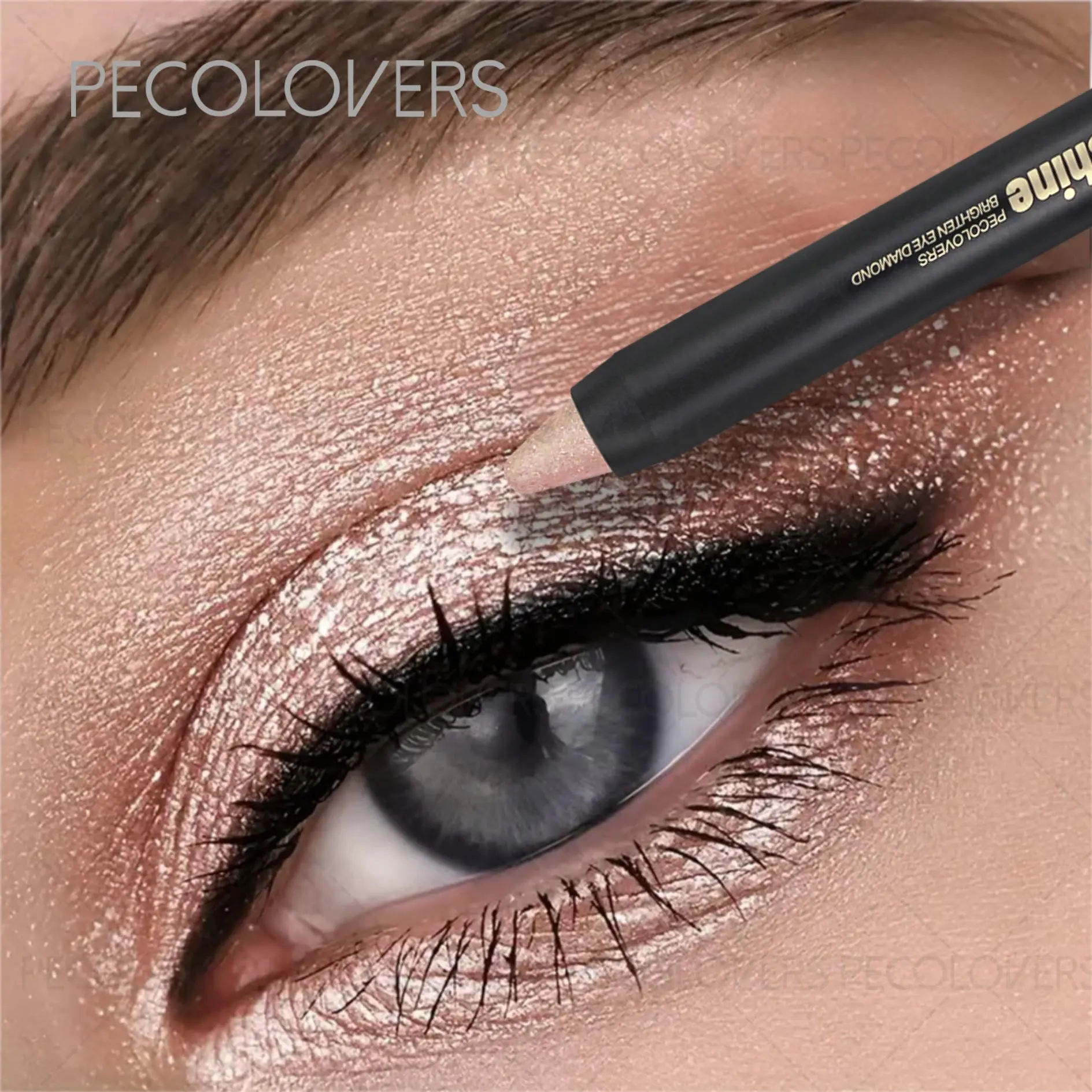 1pc Glitter Eyeshadow Stick,Eyeshadow Pencil Crayon,Dual-Ended Brush,Long-Lasting,Highlighter,Makeup for Daily Use,Glitter Shimmer Eyeshadow,Sparkly Shimmer Eyeshadow,Cosmetic Eyeshadow