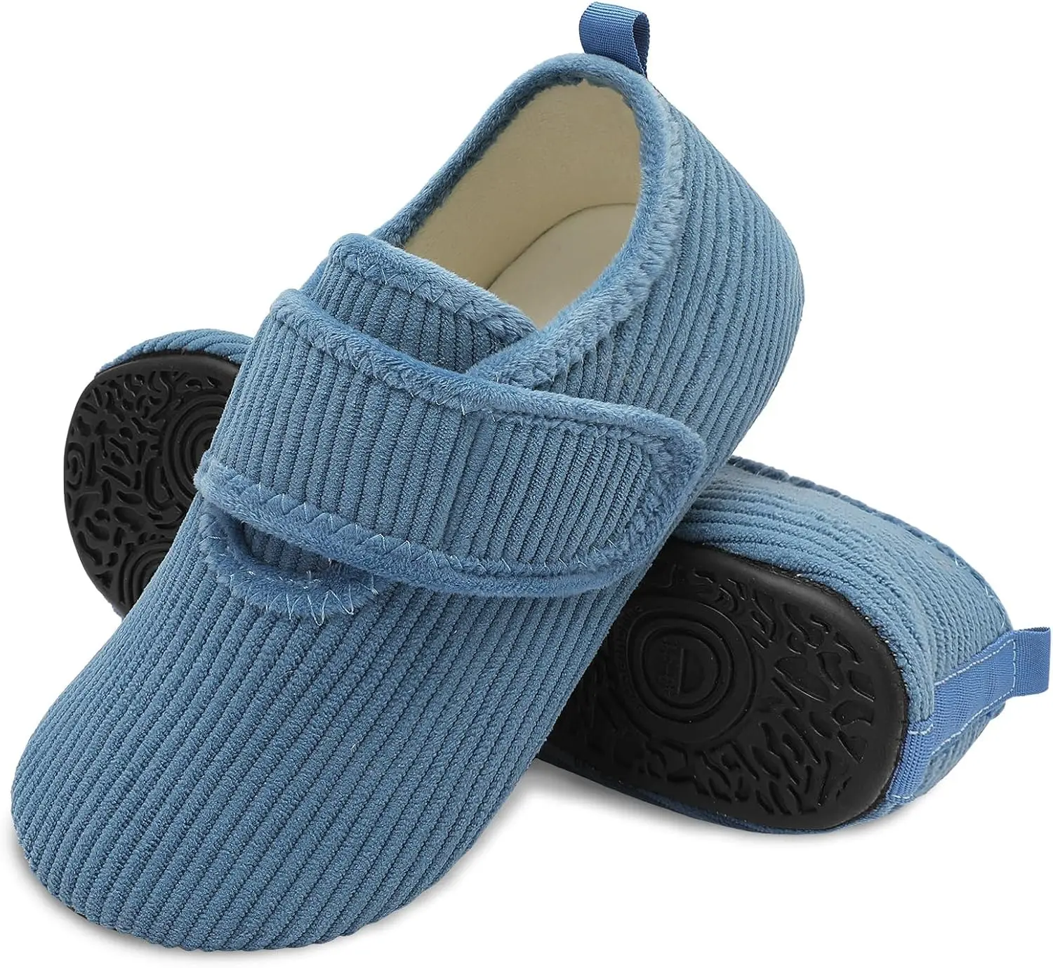 LEISFIT Women Slippers Adjustable Wide Diabetic House Slippers for Women Soft-Lightweight House Shoes with Rubber Sole