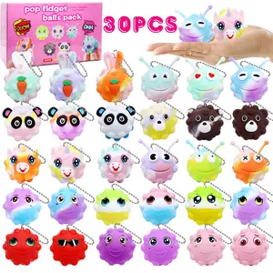 30 Pack Animal Pop Balls Party Favors Gifts for Kids pop it fidgetstoys autism sensory Transformable Fidget pop blocks