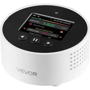 VEVOR Radon Detector for Home, Portable Radon Gas & Air Quality Monitor with LCD Color Display, Visual & Audible Alarms, Long-Term Monitoring, Battery Operated or Wired Use