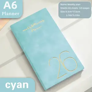 Brand-New 2026 A6-Week Planners, 365-Day Time Management Manual, Portable Pocket Notebook, Leather Cover, 6.85x3.74 Inches, Weekly Planner