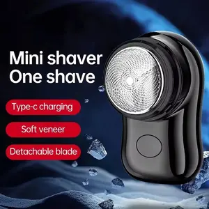 Mini Beard Trimmer, Portable Design, Travel Shaver, Rechargeable Electric Razor, Suitable for Men and Women, Simple One-Touch Operation, Rotating Shaver