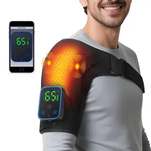 Heated Shoulder Massager App-Control , 7 Heat Levels & 3 Timer Settings, ,Wireless Shoulder Heating Pad, Shoulder Massage Wrap Belt Wrap