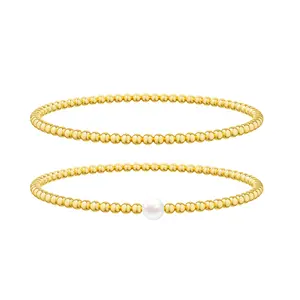 Moodear Beaded Bracelets for Women Stack Non Tarnish Bracelets Set Trendy Dainty Small Wrist Chain Waterproof Layered Jewelry for Valentine's Day Gifts