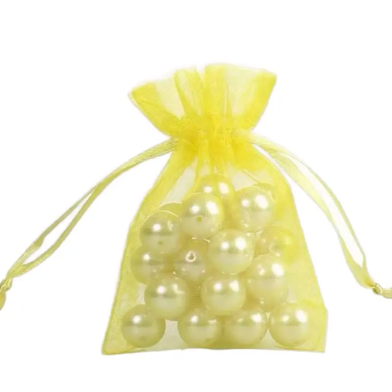 Unisex Organza Drawstring Bags, 3x4in Mini Size Synthetic Sheer Mesh Pouches with Satin Drawstrings - 100pcs/50pcs/24pcs Multiple Packs Festive Party Supplies for Wedding Favors, Small Presents, 3 X 4 Inches