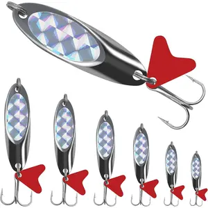 Fishing Spoons Lures Hard Metal Jigging Spoons - Casting Lures for Bass, Pike, Trout, Walleye, Salmon Rotating Metal Spinner Lure