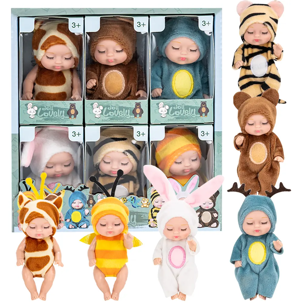 6 Piece Fairy Princess Doll Set 4.3 Inch Lifelike Newborn Baby Dolls Companion Play Toy Role Play Accessory Exquisite Fashion Doll With Premium Gift Packaging For Girls