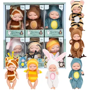 6pcs Fairy Princess Doll Set with Pajamas - 4.3" Cute Animal Youngsters Dolls in Gift Box - Perfect for Birthdays, Holidays & Easter