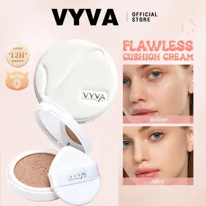 Long-lasting flawless cushion foundation, naturally conceals imperfections, brightens dull skin tone, lightweight and hydrating, comfortable all-day wear.