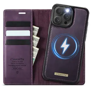 for iPhone 16e/16/15/14/13/12/11 Pro Max/16 Plus Case Detachable Wallet Case with Card Holder, 2 in 1 Flip Folio with RFID Blocking Stand Shockproof Phone Cover