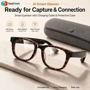 Tortoiseshell AI Smart Glasses, Wearable Tech Glasses with 13MP First-Person Camera, 1080P HD Video, Voice Control, Real-Time Translation & WiFi Connectivity, Multifunctional Smart Glasses