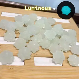 [NEW] Glow In The Dark Lotus Stone Beads DIY Spiritual Jewelry Craft Supplies