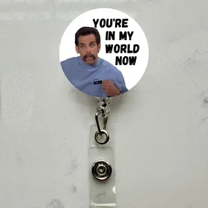 Funny Badge Reel | ER Nurse | Medical ID Badge Murse | Male Guy Nurse Carabiner | Nurse Gift | Funny Badge Holder | Hal Ben Stiller Topper clip