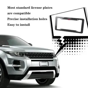 carbon fiber texture plastic license plate frame fiber black aluminum alloy metal license plate holder  For Audi Car Accessories