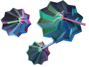 3D Printed Expanded Sensory Fidget Star with Handle for DualSensory Experience Sight and SoundHypnotizing Visual Stress Relief FidgetingAccessory Relaxation Stick