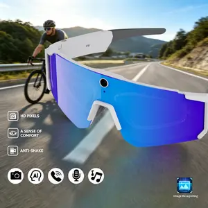 Multi functional AI Intelligent Glasses, 8MP Camera Anti-Shake Dual Stabilization (Physical + EIS ),Hands-free 1200P Video Recording, Bluetooth Call ,Music Control AI Translation 260Mah Battery IP64 Waterproof AI Sports Glasses, Smart Glasses