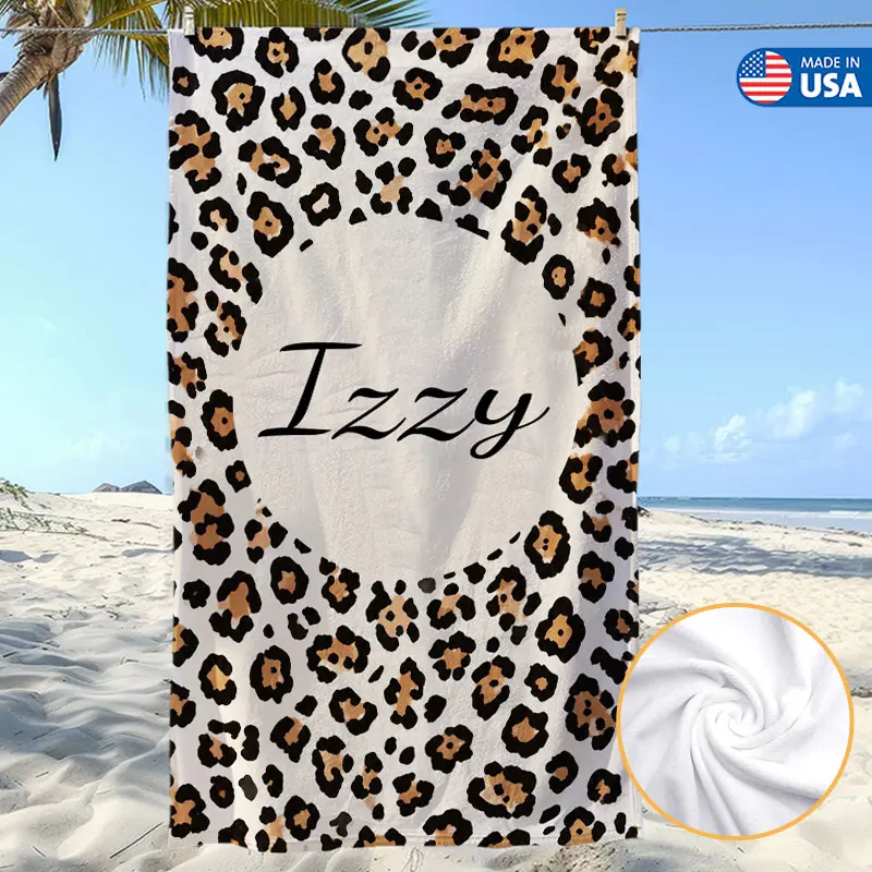 Personalized Custom Name Colorful Striped Cotton Rectangular Beach Towel with Custom Letters - Unisex Home & Bathroom Supplies, Customized Gifts
