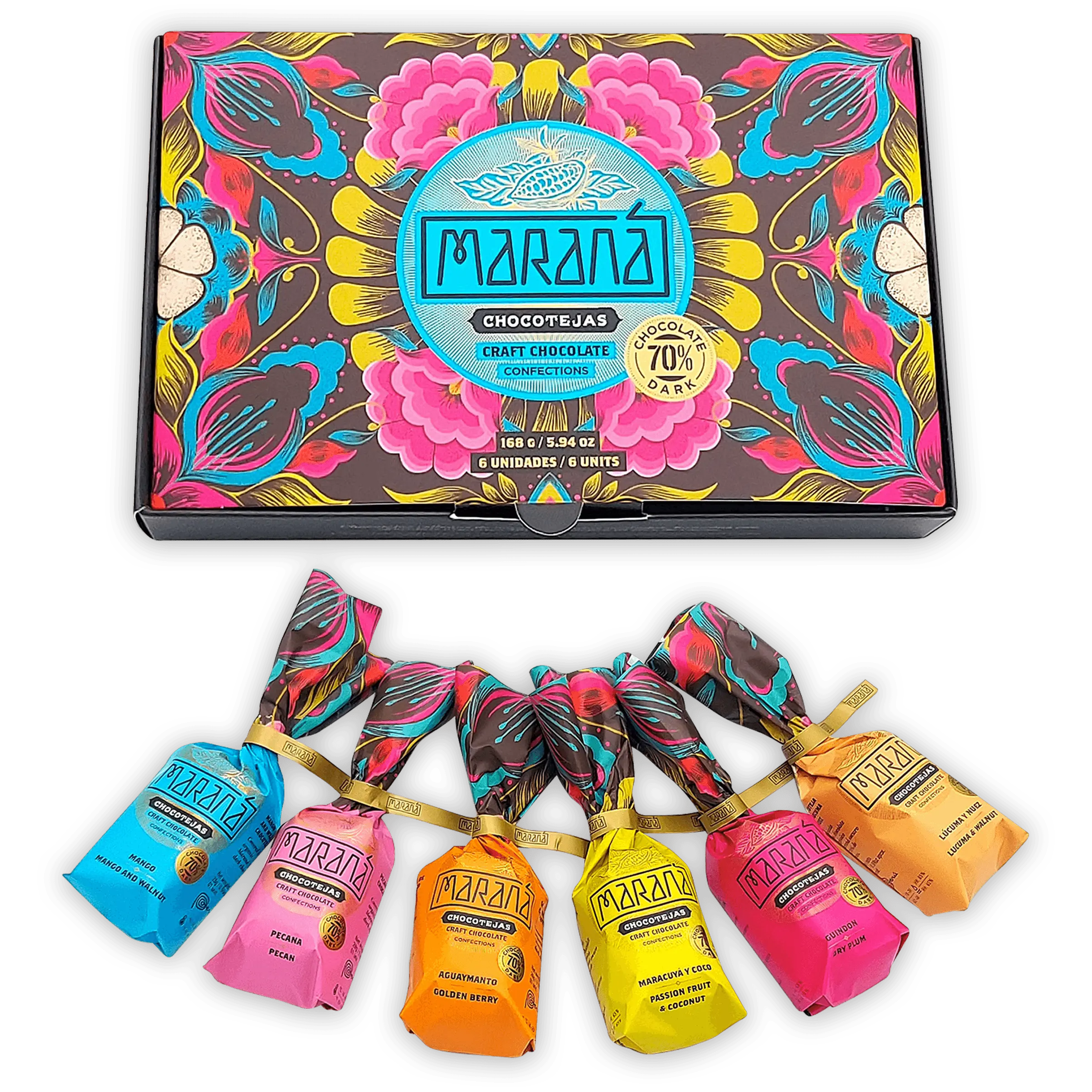 Marana Chocotejas (Peruvian Bon Bons) Small Gift Box (6 Pcs)