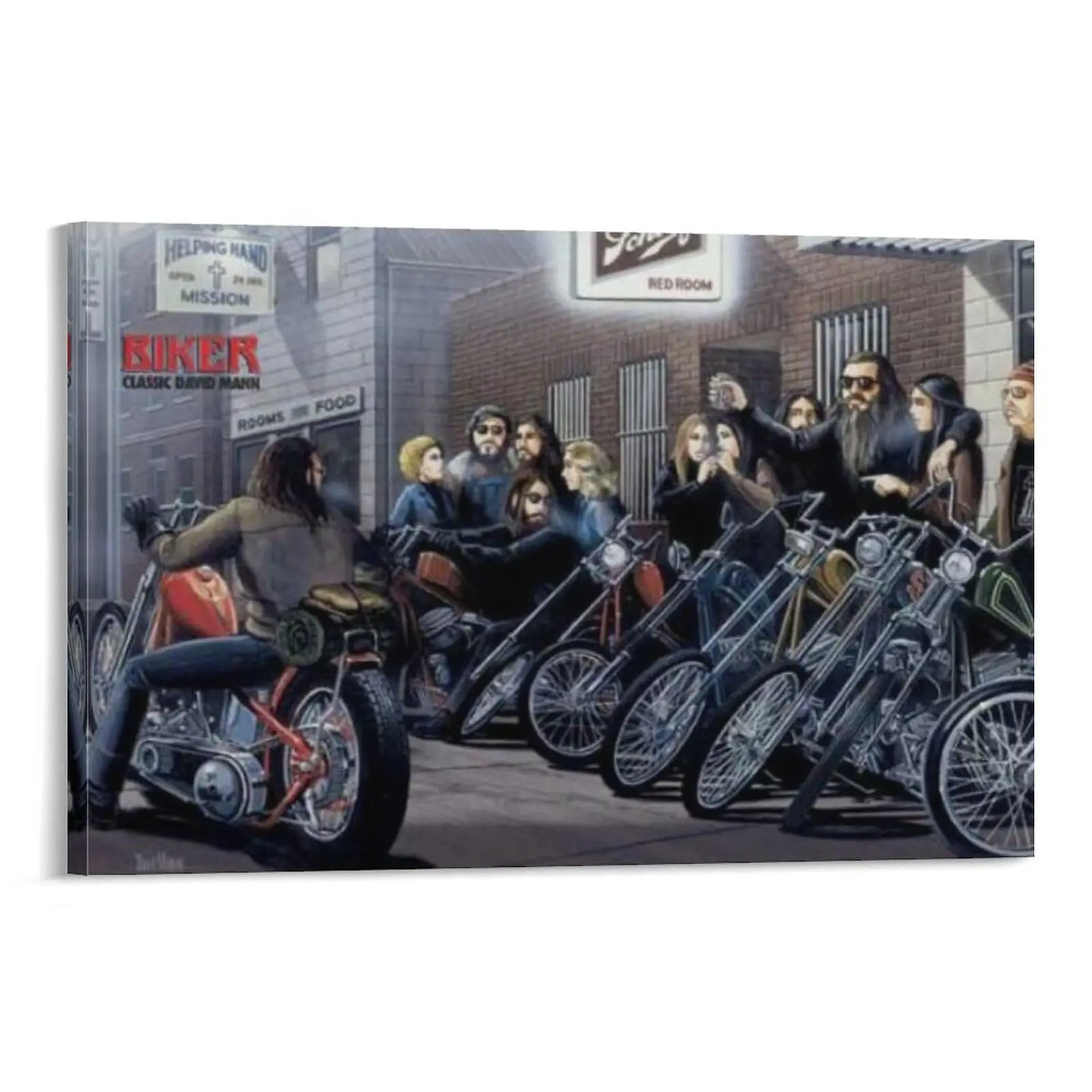 Motorcycle Rider Poster David Mann Picture Print 74 Canvas Poster Bedroom Decor Sports Landscape Office Room Decor Gift Frames Wall Ornaments Artistic