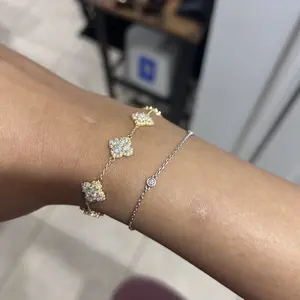 Synthetic Moissanite Bracelet Blue Zircon Pink Zircon Colorful Luxury Jewelry for Women Girls Engagement Birthday Springtok Outdoorfun Gift B021