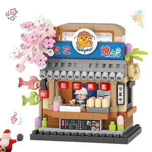 2026 Miniature Micro-Scene Block Set, Japanese Takoyaki Theme, Street Scene Building Toy, Tiny Landscape Mini Bricks, DIY Handcraft Project, Educational Assembly Toy, Unisex Present, Building Blocks Model, Building Blocks Set