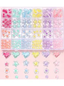 180pcs Cute Acrylic Mixed Beads Set, Phone Chain Material Kit, Ideal for Bracelets, Holiday Gifts, Jewelry Making, Keychain Accessories
