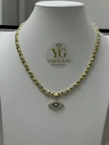 Yarigaby Jewelry CHOKER 18 IN HERMOSO DISEÑO Gold Plated Evil Eye Pendant Necklace for Women