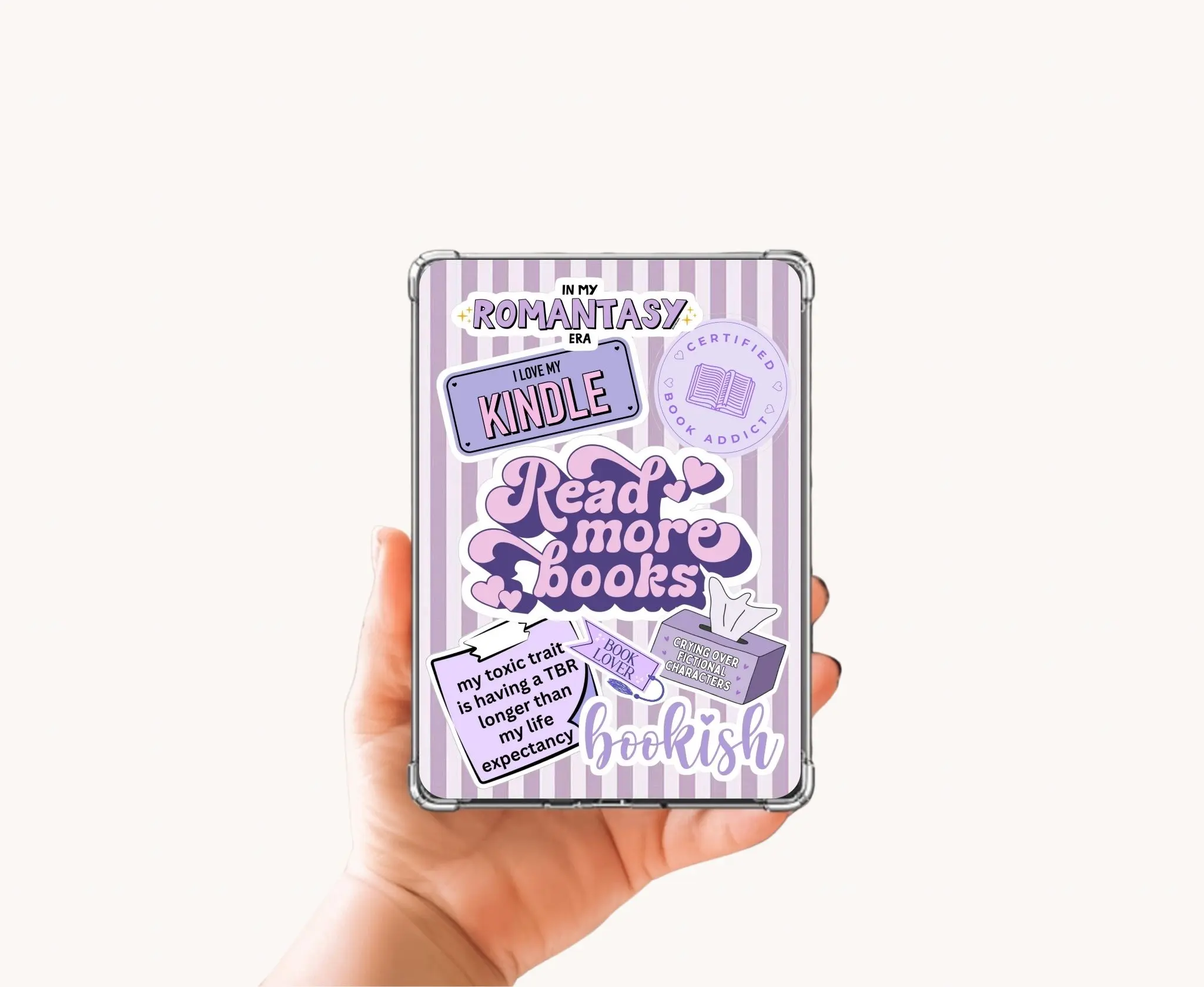 Book Addict Purple Kindle E-Reader Case Insert
