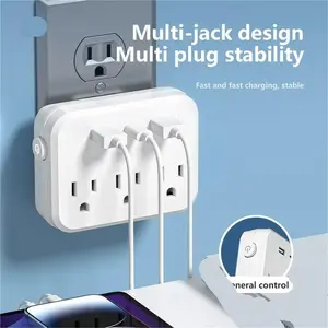 USB Wall Charger Outlet Adapter, 3 USB Ports Charging Station, Multi-Plug Outlet Extender for Home, Office, and Travel Usb Plug In