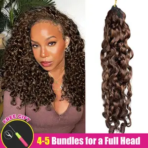 [NEW ARRIVAL] ISEE HAIR #4 Chocolate Brown & Highlight Crochet Human Hair Burmese Curly Designed for Miracle Knots Pre Separated 50g/Pack Knotless Boho Braids Vacation Hair Plush Texture Time Saving Wear #ISEECrochetNewArrivals #SummerVibes