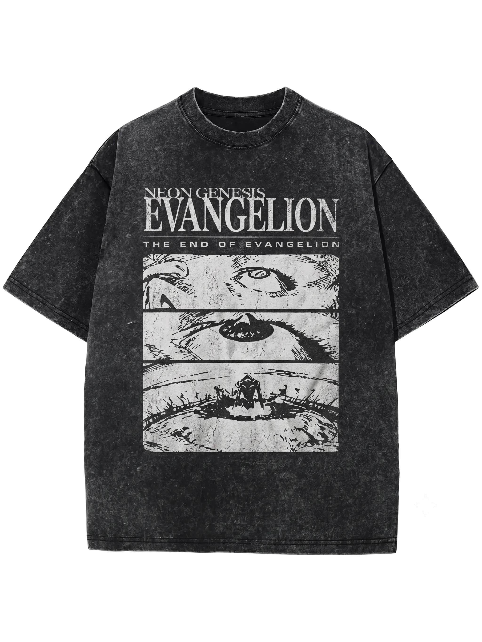 Men's 'The End of Evangelion' Graphic T-Shirt - Round Neck Short-Sleeve Anime Streetwear, Fan-Favorite Collectible Menswear with Iconic Artwork, Print Detail, Sohochic