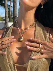 EVRY JEWELS Gold or Silver Plated Women's Hypoallergenic Hibiscus Necklace