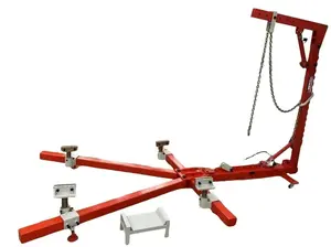 Auto Body Frame Puller Straightener with Roof Including Tools and Air Go Jack