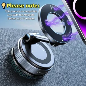 Upgraded MagSafe Car Mount, Magnetic Phone Holder, Vacuum Suction Car Phone Mount Compatible with Jeep and BMW Auto Accessories Fits iPhone 17 Pro Max, 16, 15, 14, 13 and Other Magnetically Compatible Smartphones metal