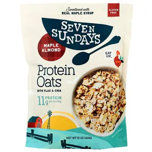 Seven Sundays Protein Oats With Flax & Chia, Maple Almond, 16 oz (454 g)