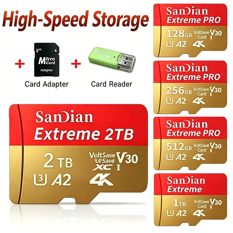 Class 10 UHS-1 High Speed Memory Card 128GB 256GB 512GB Original Micro TF SD Card Waterproof for PC Laptop Phone Tablet Camera