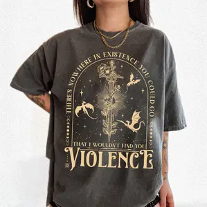 Nowhere in Existence Violence Comfort Colors Shirt, Violet Sorrengail, Bookish Shirt, Fourth Wing, Gifts for Readers, Fantasy Book Dragon
