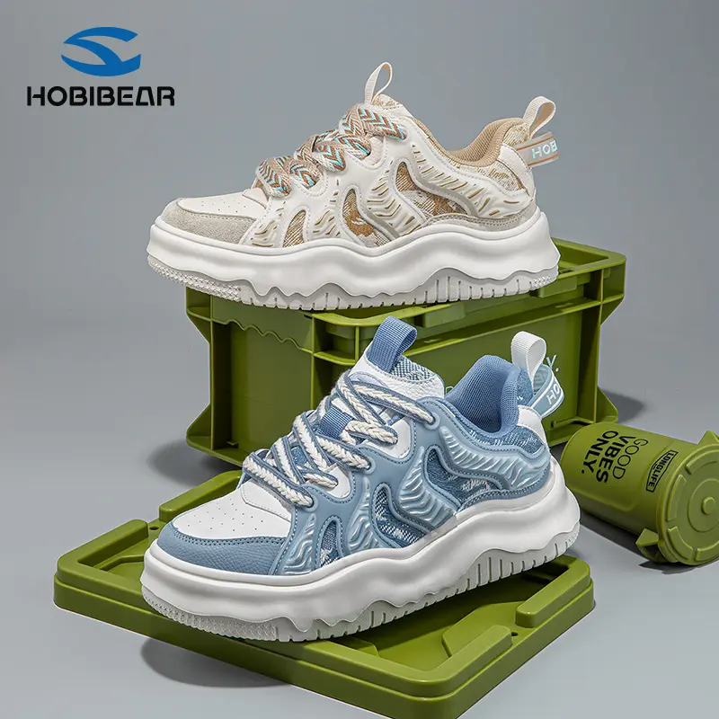 HOBIBEAR spring and autumn trend board shoes youth casual sports shoes breathable dad shoes non-slip rubber sole tiktokshopspringglowup Sneaker Trainer