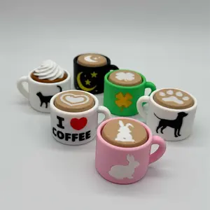 Coffee Cup Clicker 3D Printed Home Decor Various Styles Dog Cat Themes I Love Coffee Statue