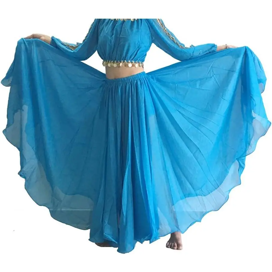 Women's Belly Dance Skirts Tribal Chiffon Full Skirts,Praise Dance Skirt,Mexican Skirt