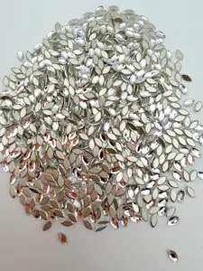 Luxe 2x4mm Marquise Shape Flat Back Crystal Glass Rhinestone