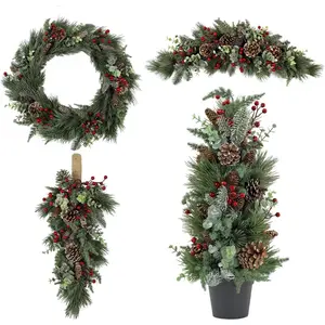23 Inch Christmas Swag for Front Door Christmas Wreaths for Front Door Decor Pre-lit Tabletop Christmas Tree hobby lobby  christmas xmas wreath