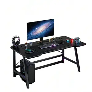 40 Inch Gaming Desk, T-Shaped Carbon Fiber Computer Desk with K-Brace Support, Ergonomic Gamer Workstation for Home Office & Small Space
