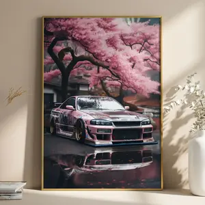 Car Printing Painting without Frame, 1 Count Modern Cool Design Fashion Style Artistic Car Poster, Wall Art for Home Living Room Bedroom Office School Decor, Modern Home Decoration