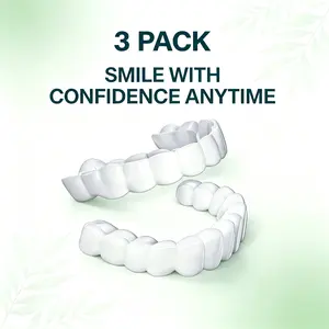 [3PC] Adjustable Snap-On covering missing and broken teeth immediate wear for a confident smile Reusable Easy Moldable Accessory Photo-Ready Men & Women
