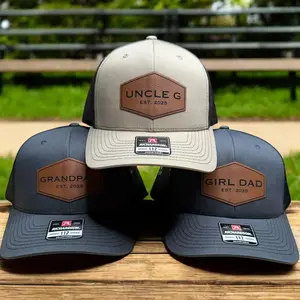 Personalized Dad Patch Hat, Dad Birthday Gift, New Dad Gift, Gift For Husband, Trucker Hat, Leather Patch Hat, Custom Hat, New Dad Present